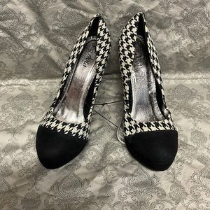 Black and white heels